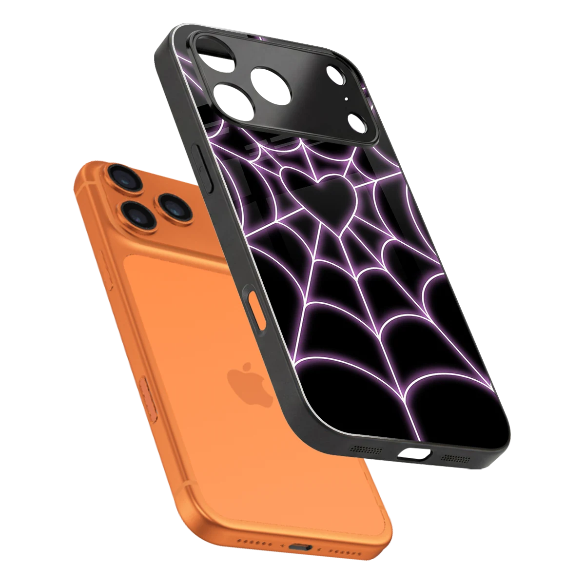 Black Jelly Bean sleek iphone 17 pro cover with tempered glass back and TPU edges