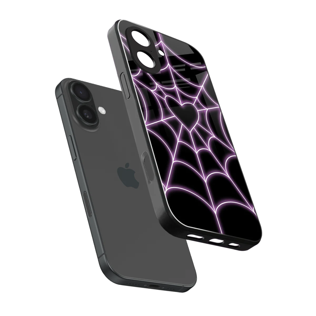 Black Jelly Bean sleek iphone 17 cover with tempered glass back and TPU edges