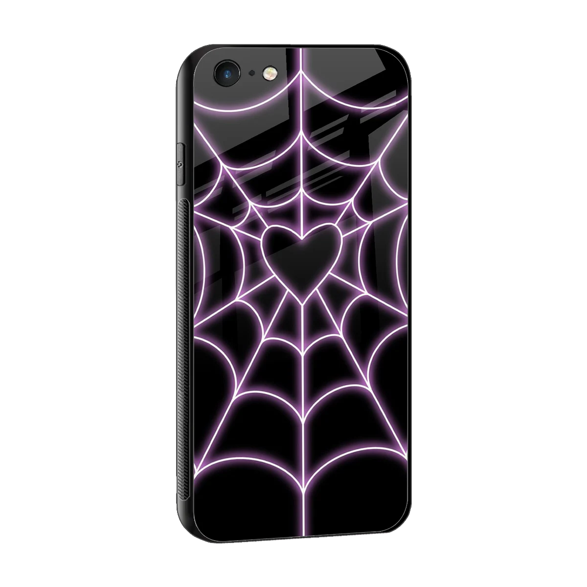 Black Jelly Bean sleek iphone 6s plus cover with tempered glass back and TPU edges