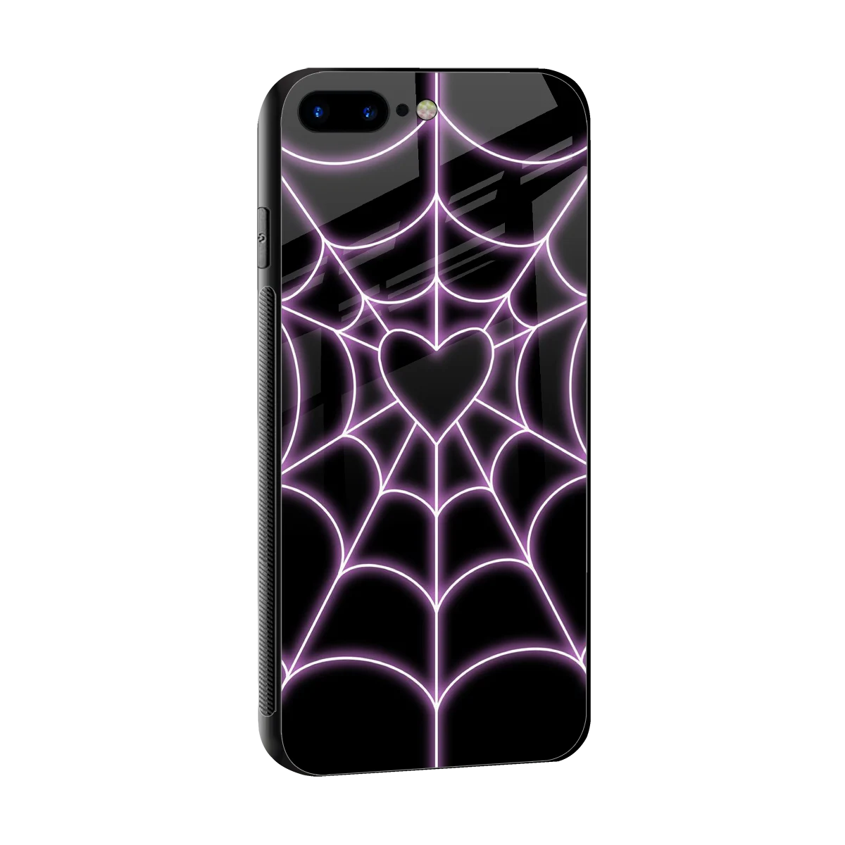 Black Jelly Bean sleek iphone 7 plus cover with tempered glass back and TPU edges
