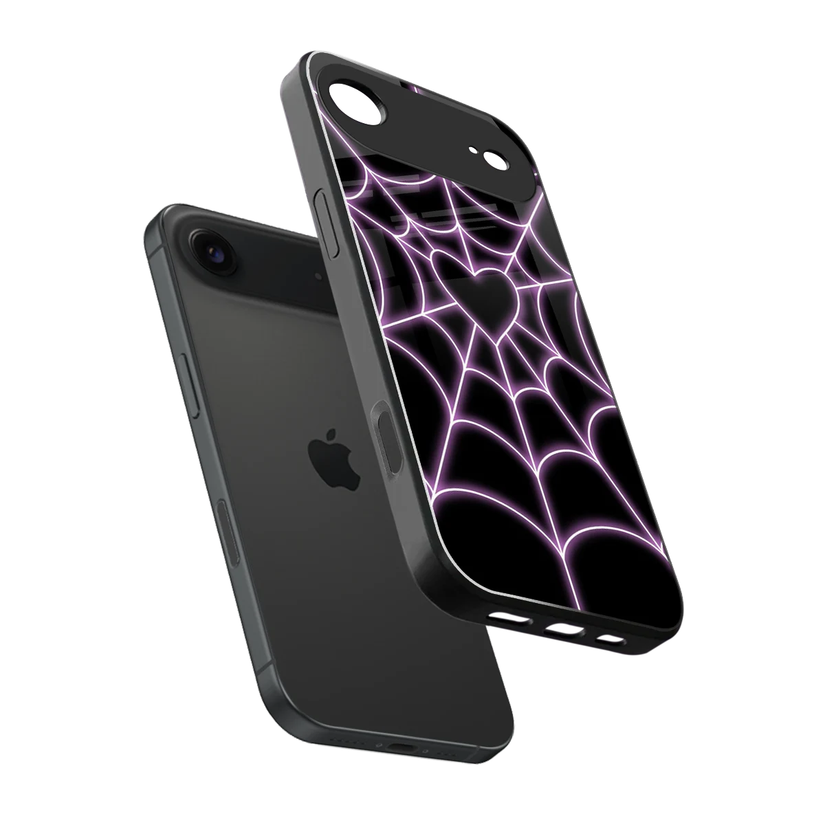 Black Jelly Bean sleek iphone air cover with tempered glass back and TPU edges