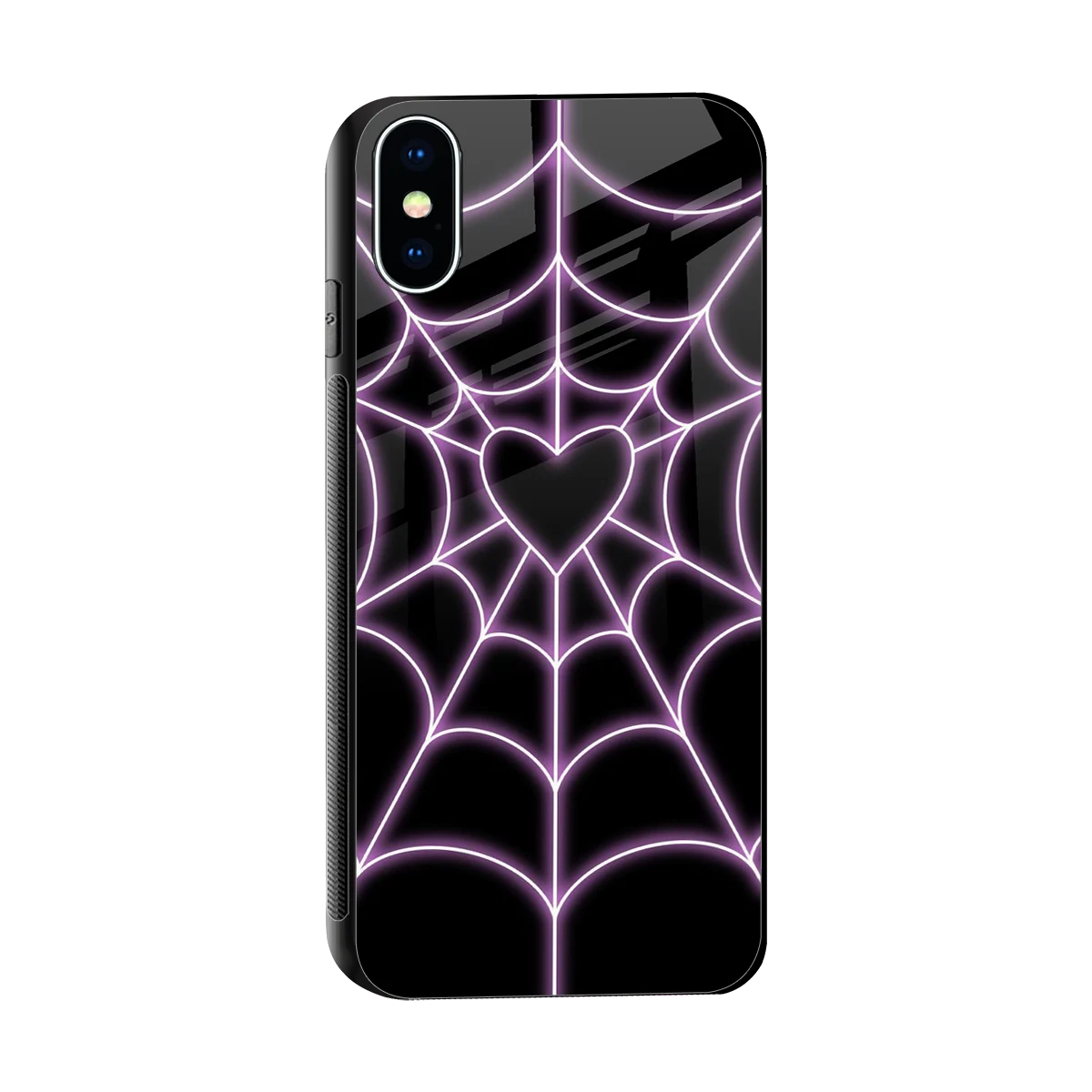 Black Jelly Bean sleek iphone xs cover with tempered glass back and TPU edges