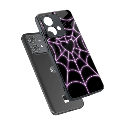 Black Jelly Bean sleek motorola edge 40 neo 5g cover with tempered glass back and TPU edges