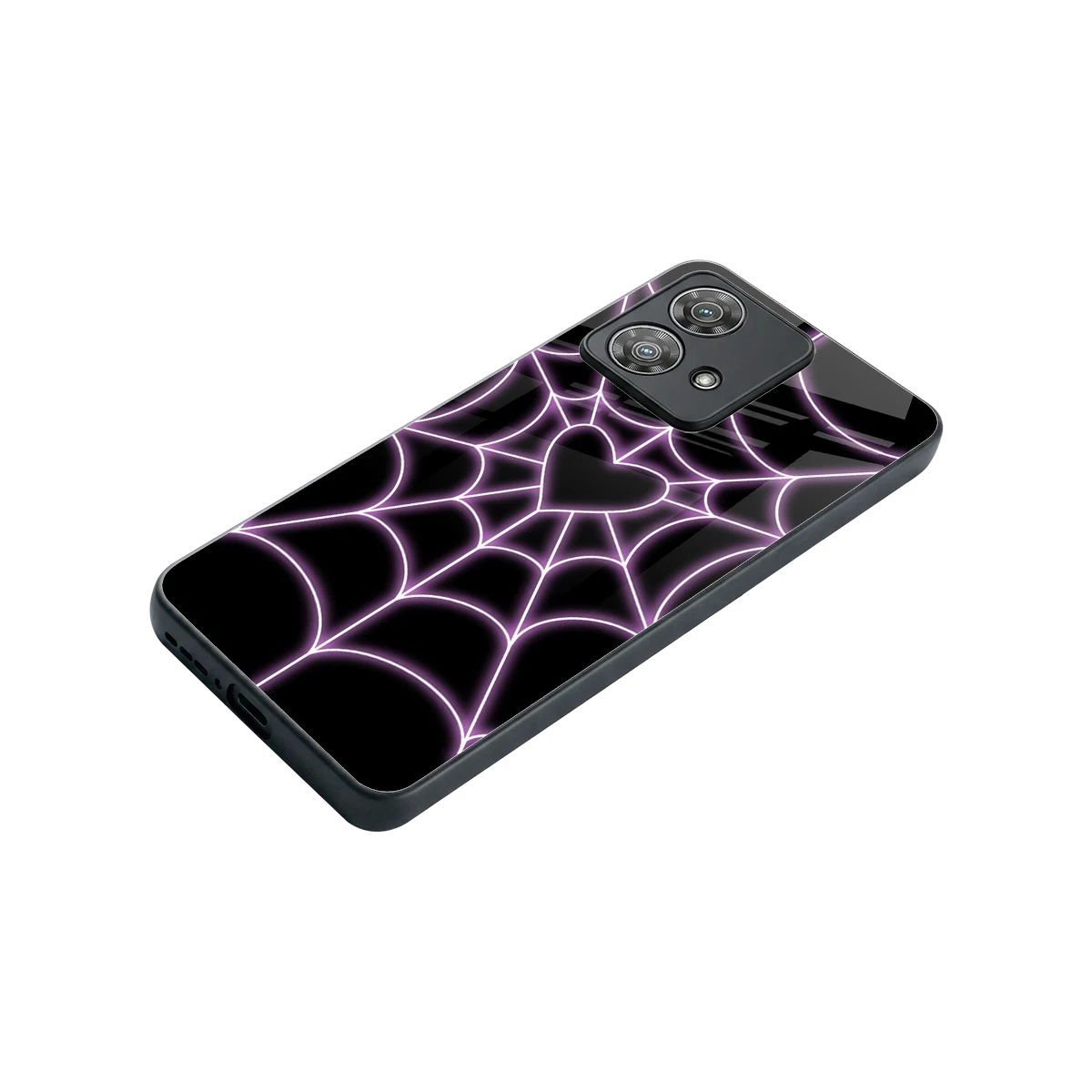 Black Jelly Bean stylish phone case for motorola edge 40 neo 5g | glossy glass and slim fit