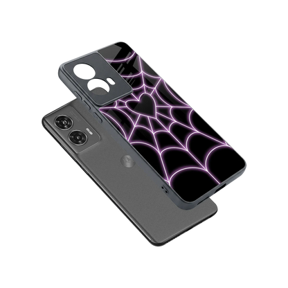 Black Jelly Bean sleek motorola edge 50 fusion cover with tempered glass back and TPU edges