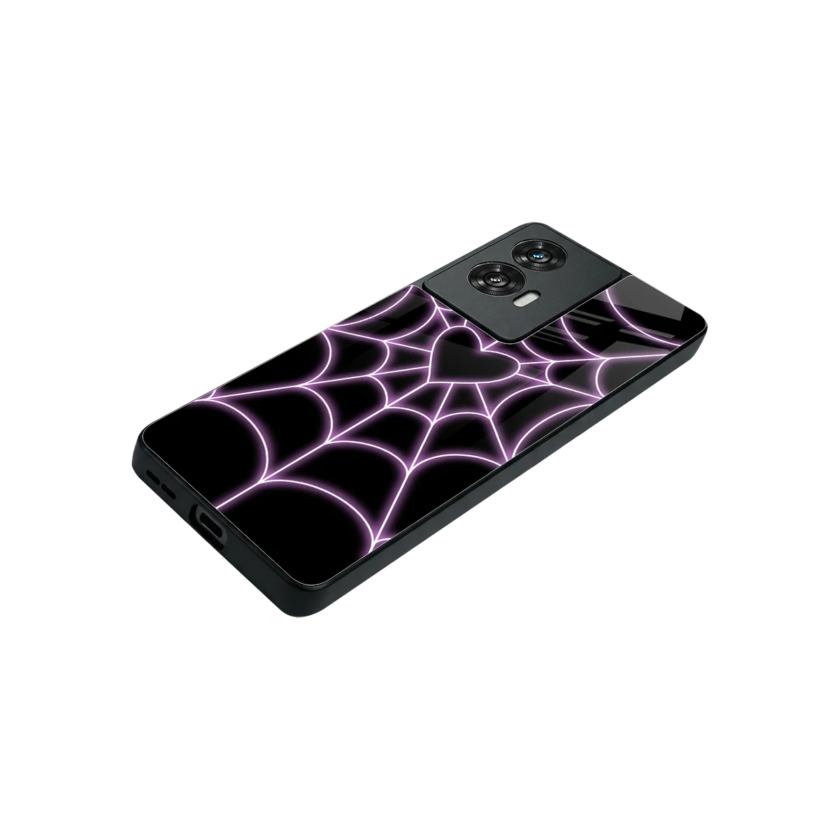 Black Jelly Bean stylish phone case for motorola edge 50 fusion | glossy glass and slim fit