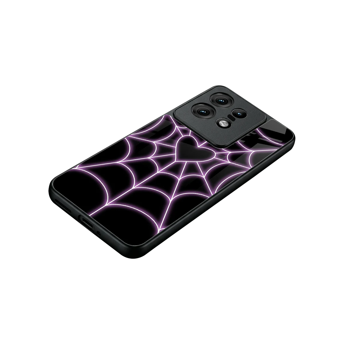 Black Jelly Bean stylish phone case for motorola edge 50 pro | glossy glass and slim fit