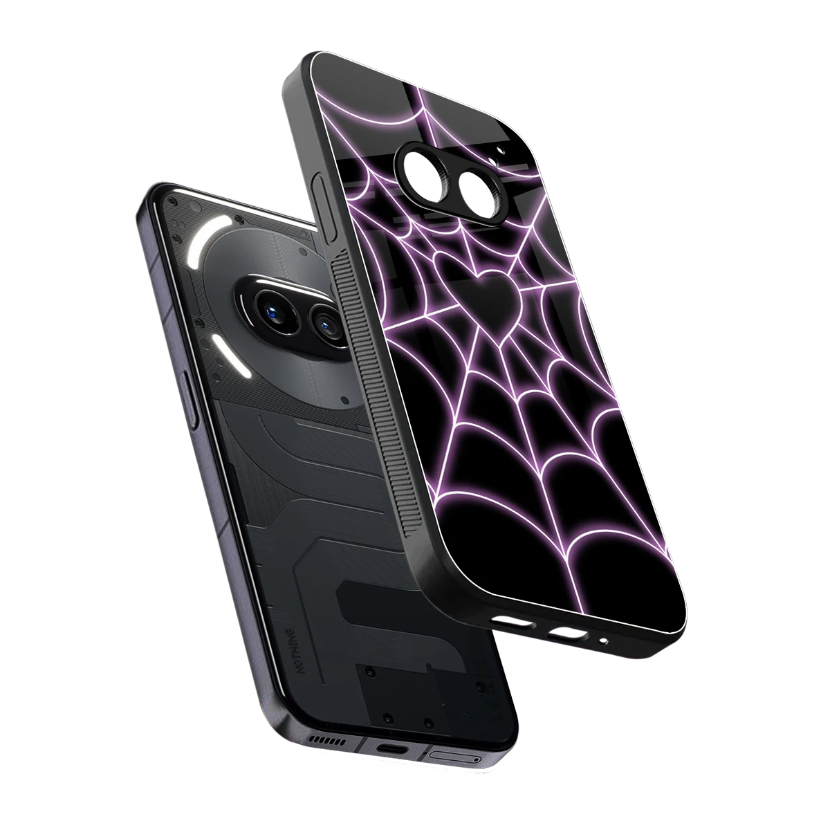Black Jelly Bean sleek nothing phone 2a cover with tempered glass back and TPU edges