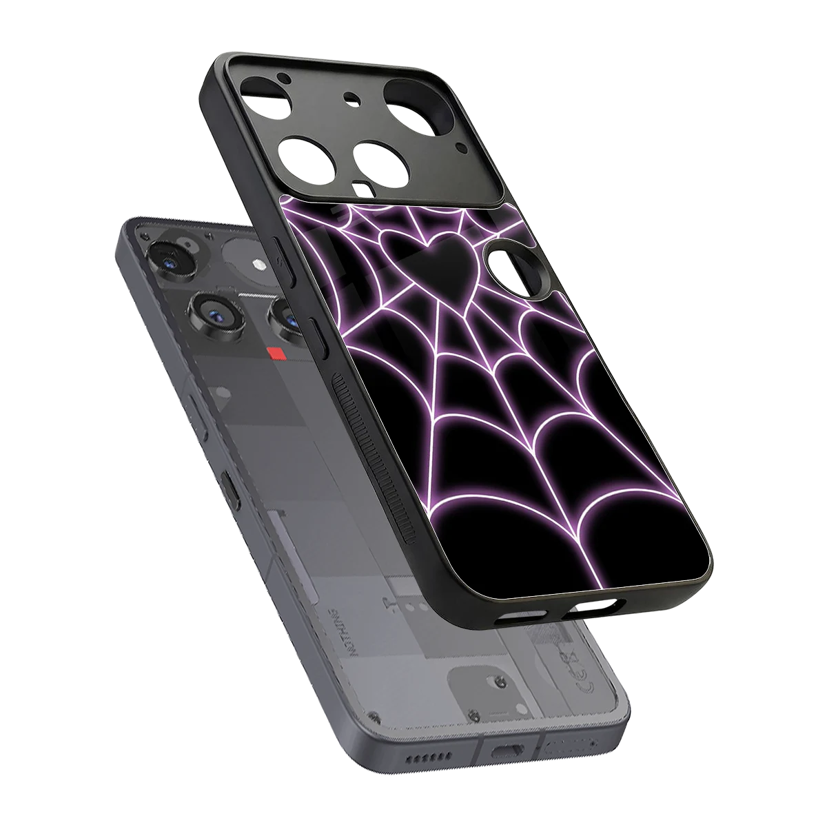 Black Jelly Bean sleek nothing phone 3 cover with tempered glass back and TPU edges