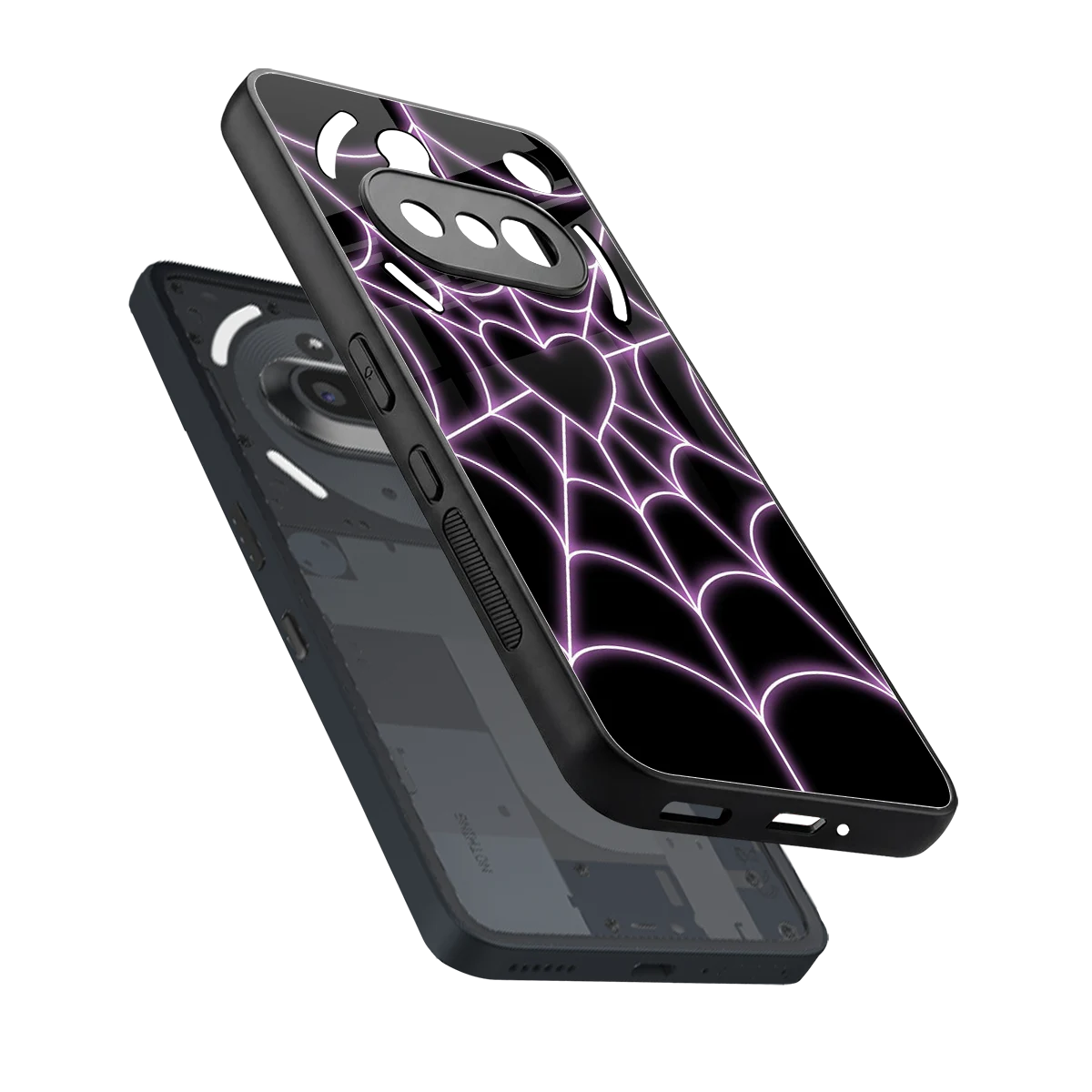 Black Jelly Bean sleek nothing phone 3a cover with tempered glass back and TPU edges