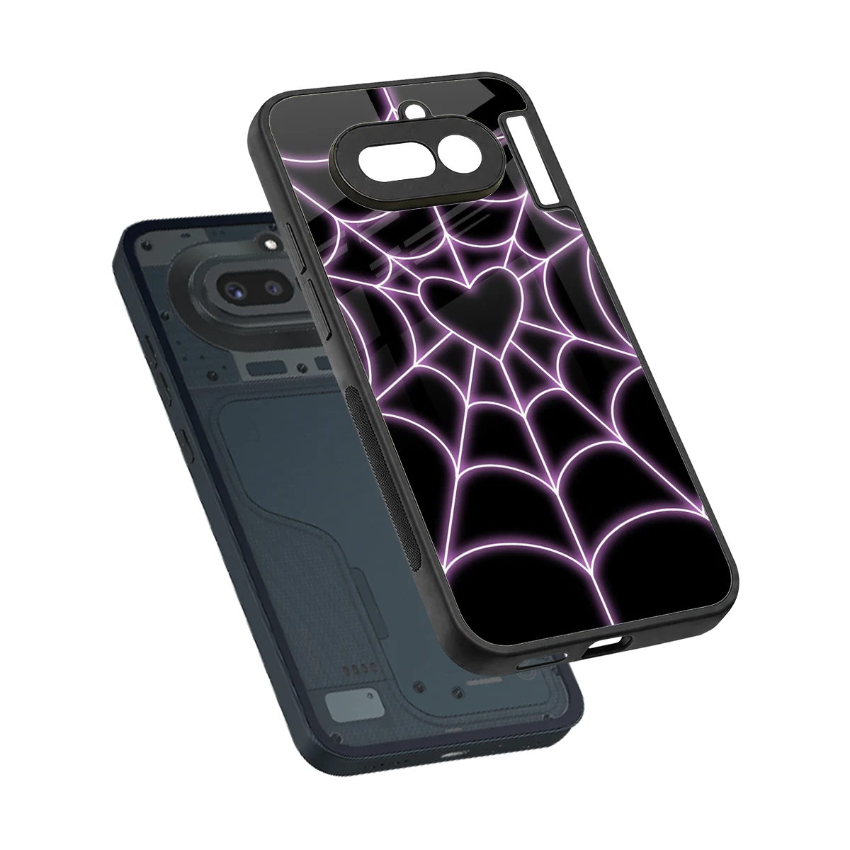 Black Jelly Bean sleek nothing phone 4a cover with tempered glass back and TPU edges
