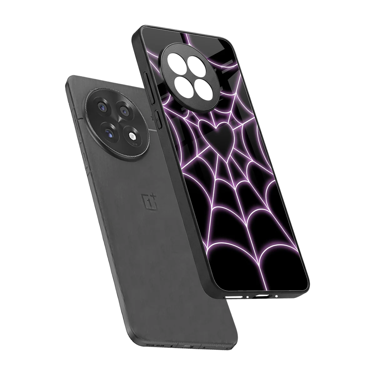 Black Jelly Bean sleek oneplus 13r cover with tempered glass back and TPU edges