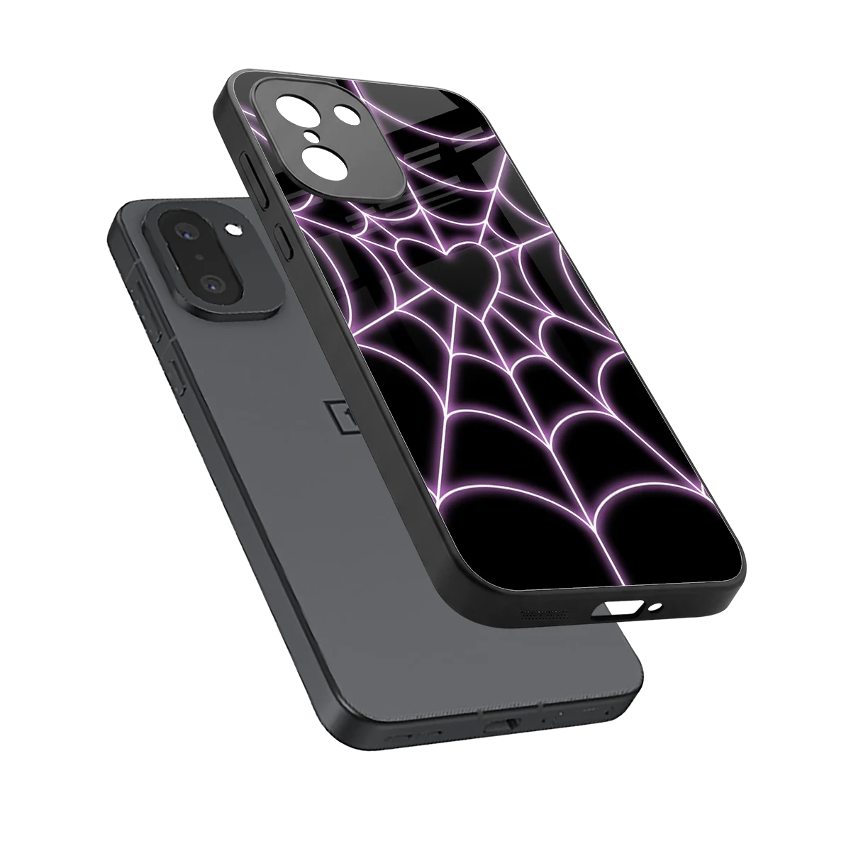 Black Jelly Bean sleek oneplus 15r cover with tempered glass back and TPU edges