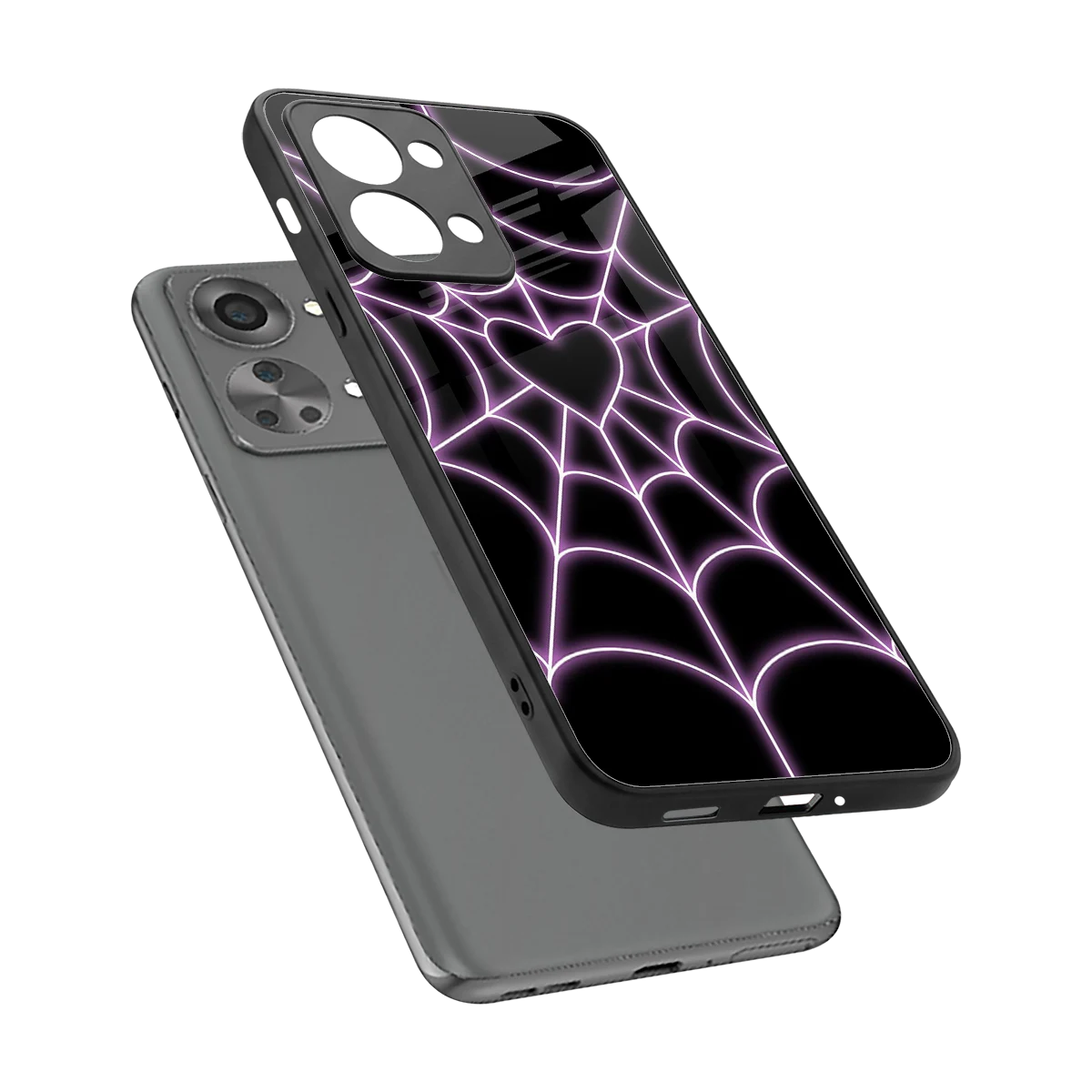 Black Jelly Bean sleek oneplus nord 2t cover with tempered glass back and TPU edges
