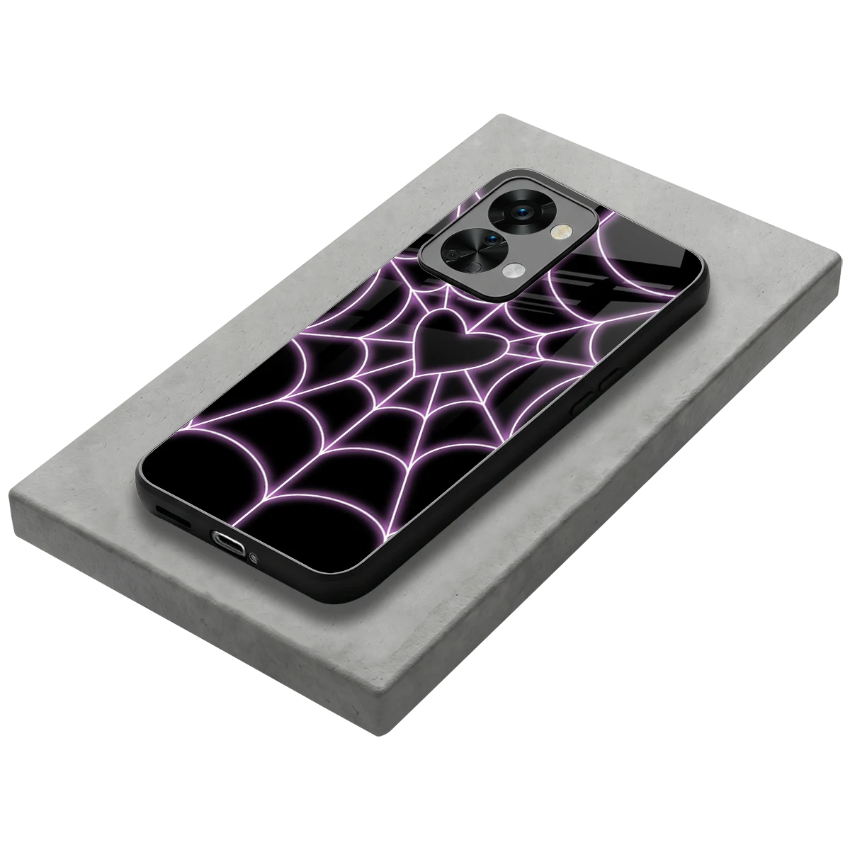 Black Jelly Bean stylish phone case for oneplus nord 2t | glossy glass and slim fit
