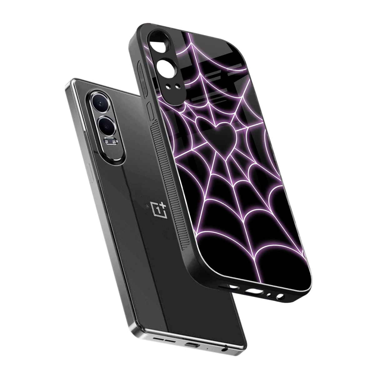 Black Jelly Bean sleek oneplus nord ce 4 lite cover with tempered glass back and TPU edges