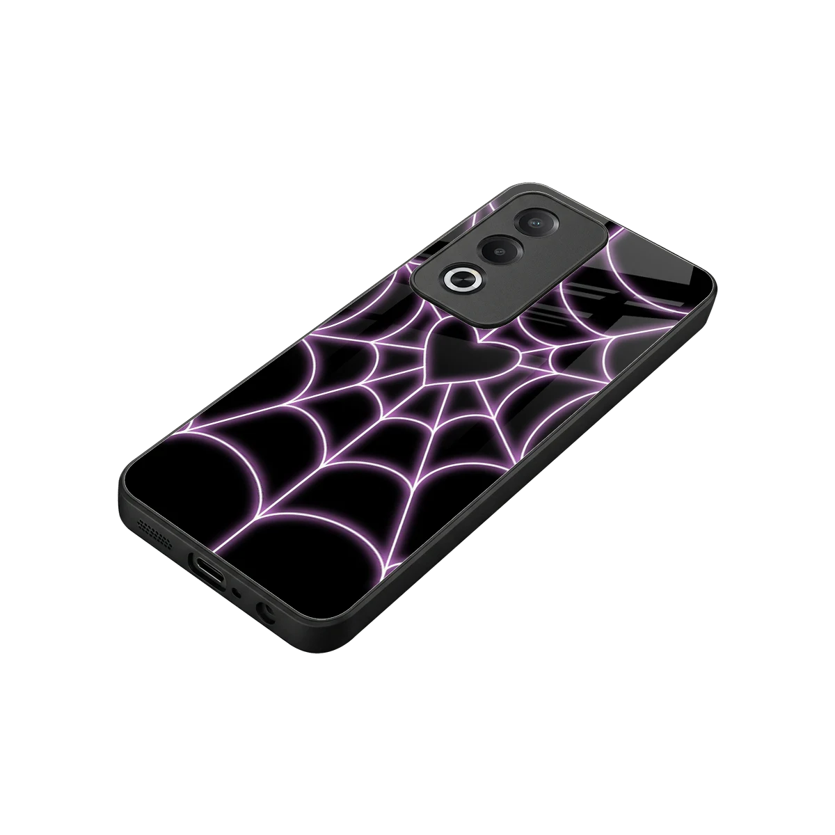Black Jelly Bean stylish phone case for oppo a3 pro | glossy glass and slim fit