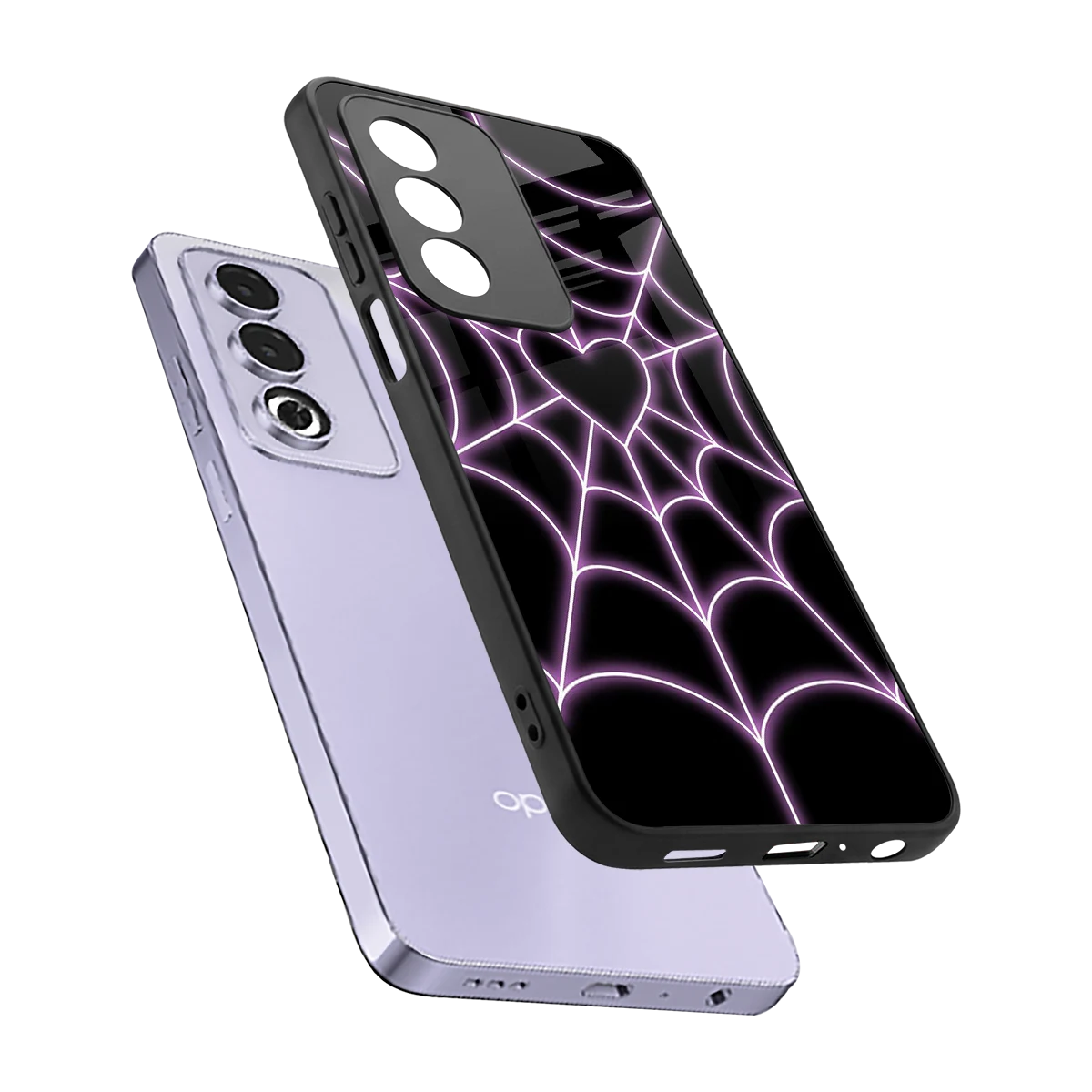 Black Jelly Bean sleek oppo a3 pro cover with tempered glass back and TPU edges