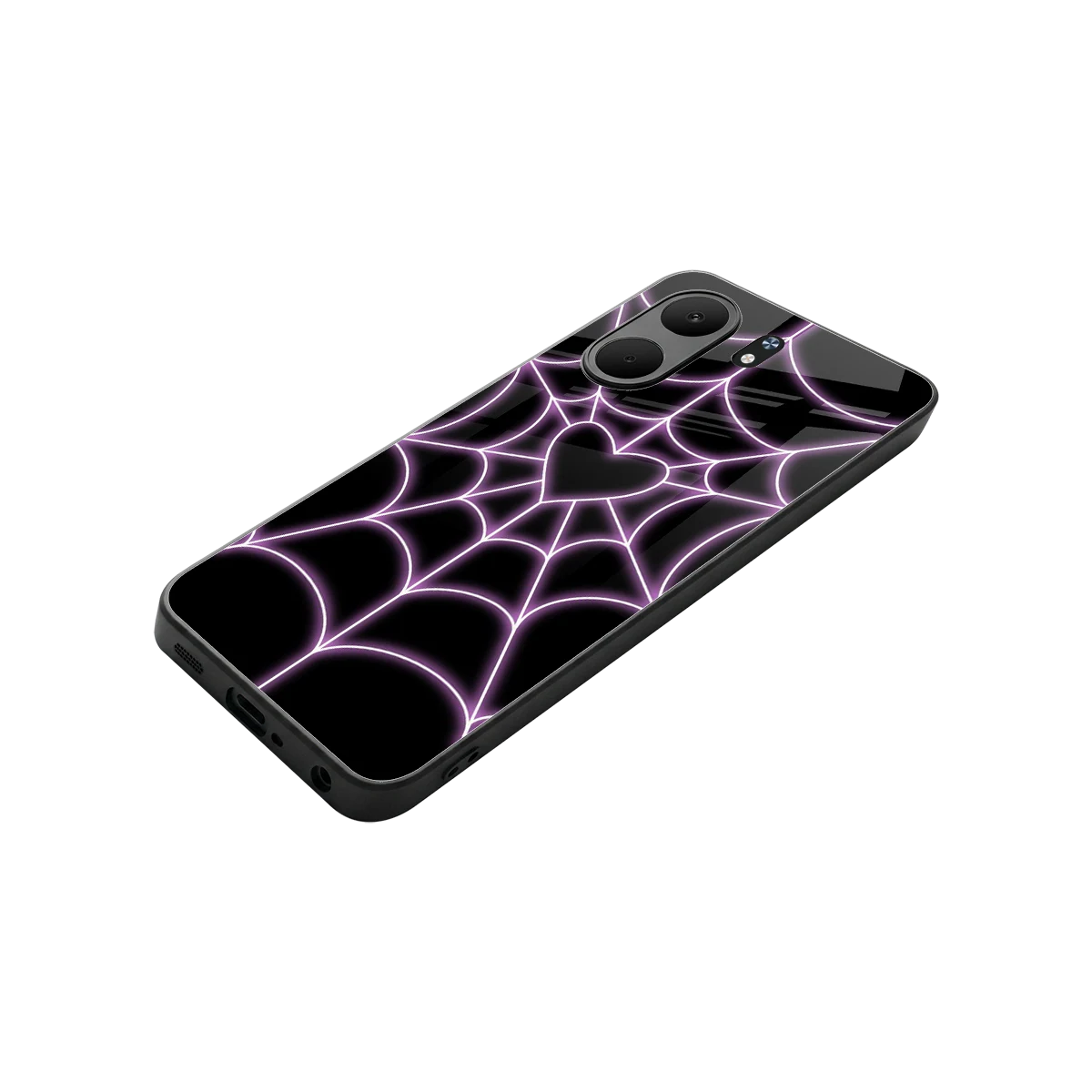 Black Jelly Bean stylish phone case for oppo a5x 5g | glossy glass and slim fit
