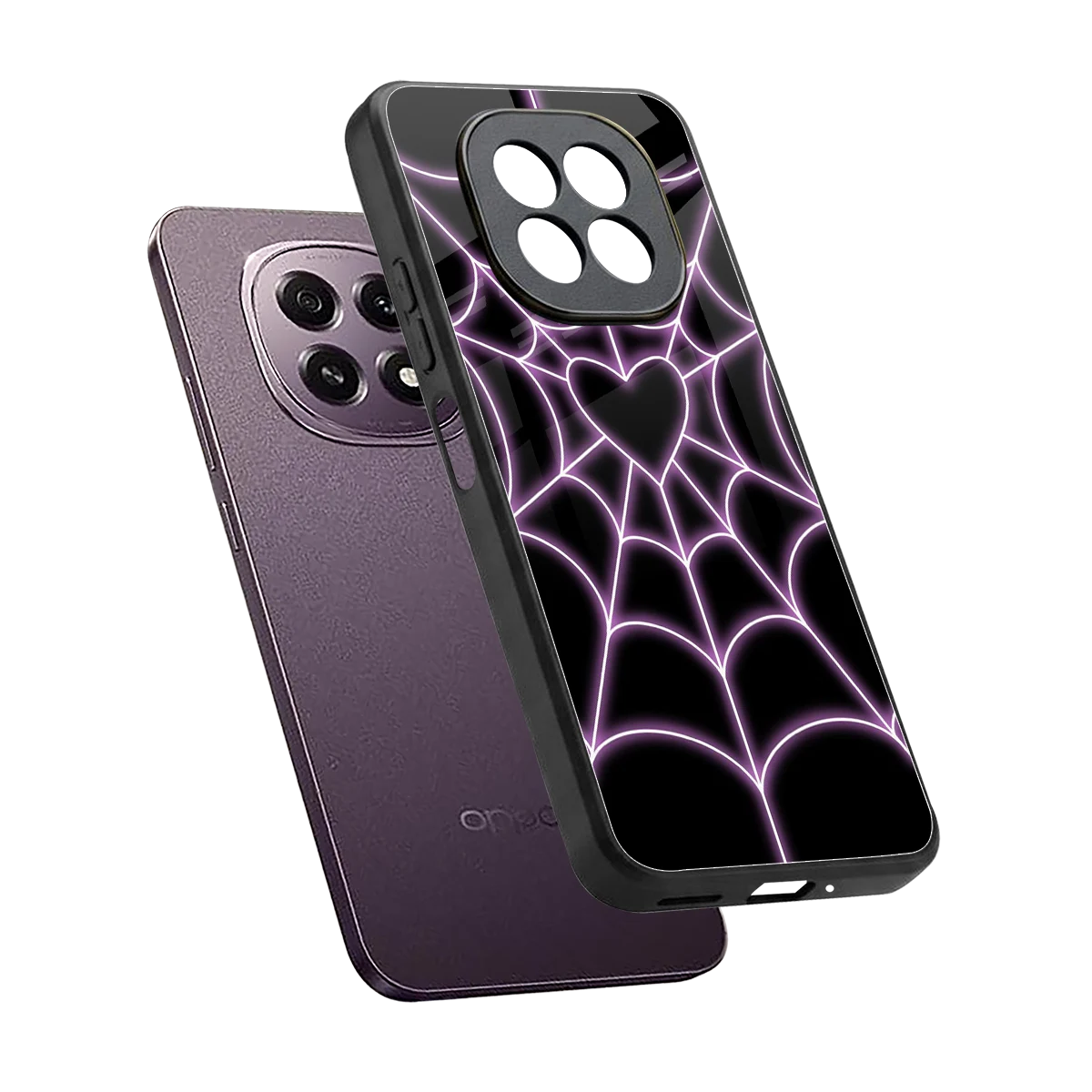 Black Jelly Bean sleek oppo f29 5g cover with tempered glass back and TPU edges