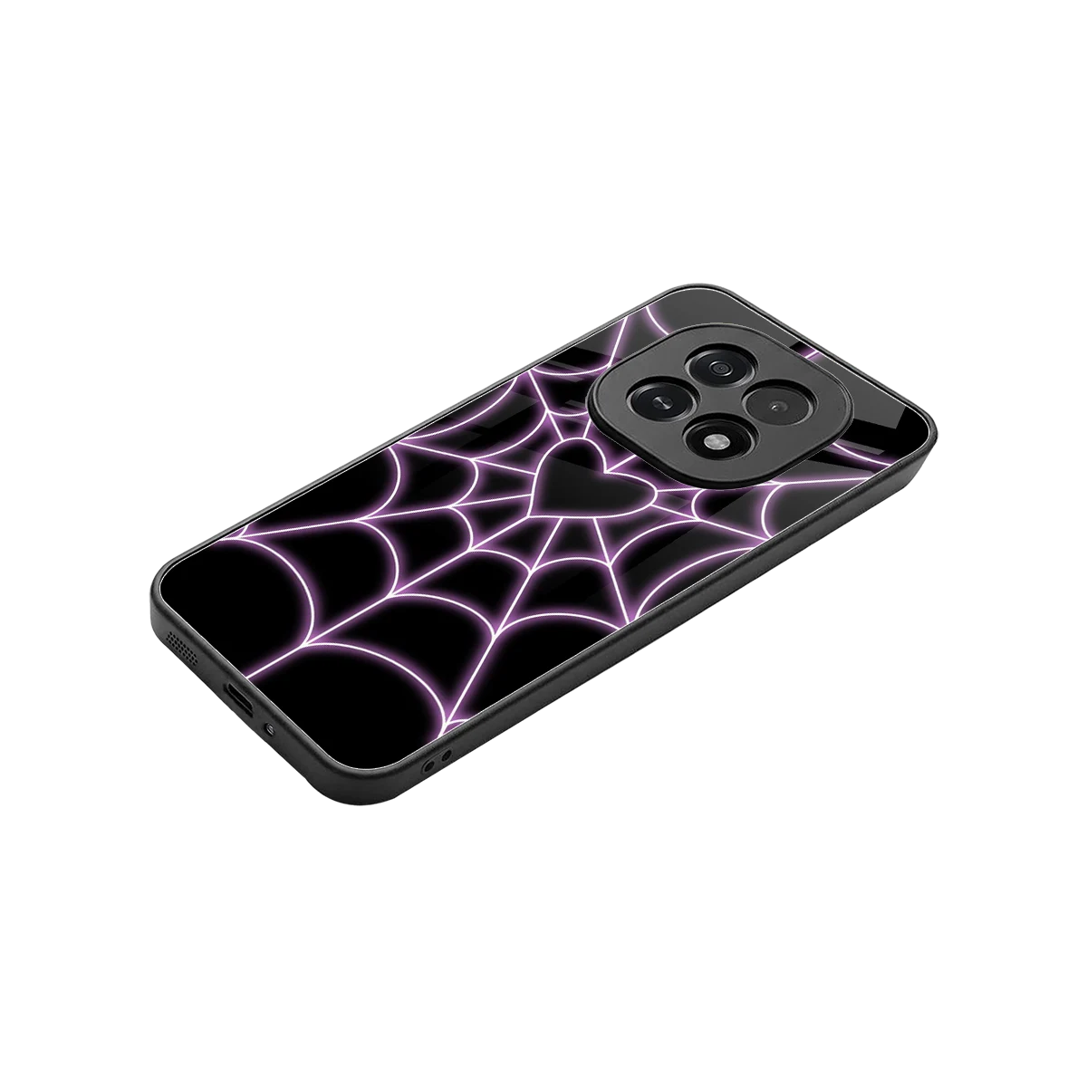 Black Jelly Bean stylish phone case for oppo f29 5g | glossy glass and slim fit