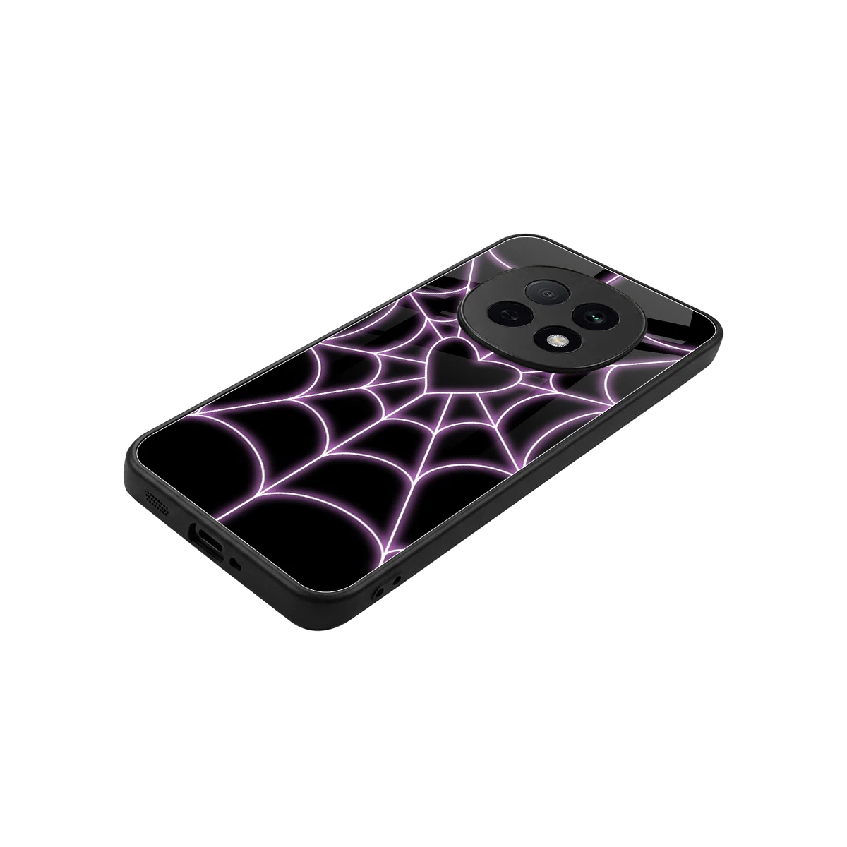 Black Jelly Bean stylish phone case for oppo f29 pro 5g | glossy glass and slim fit