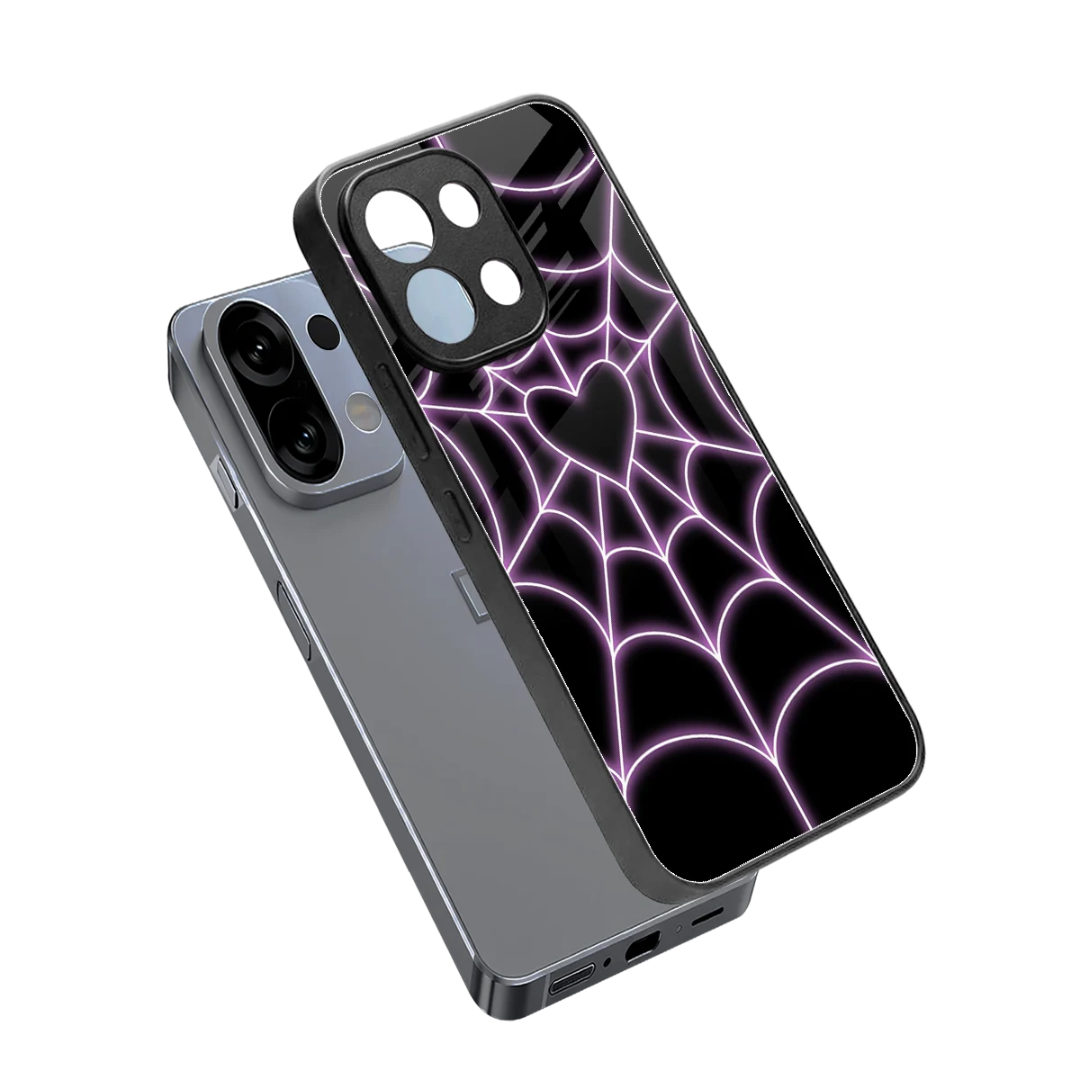 Black Jelly Bean sleek oppo k13 5g cover with tempered glass back and TPU edges