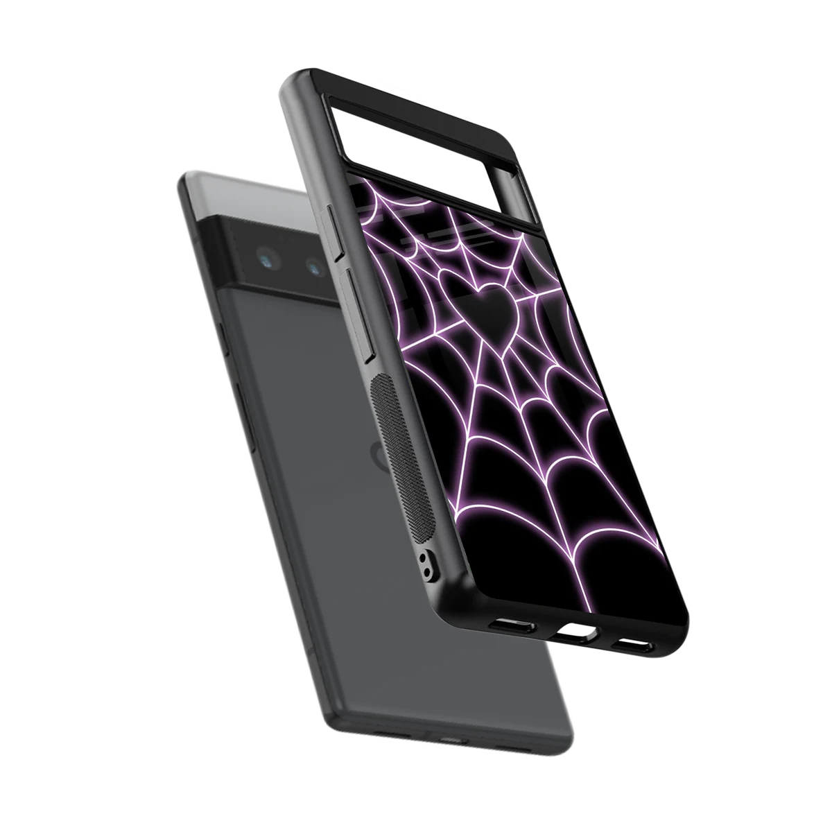 Black Jelly Bean sleek google pixel 6 pro cover with tempered glass back and TPU edges