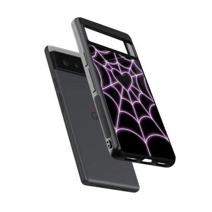 Black Jelly Bean sleek google pixel 6a cover with tempered glass back and TPU edges