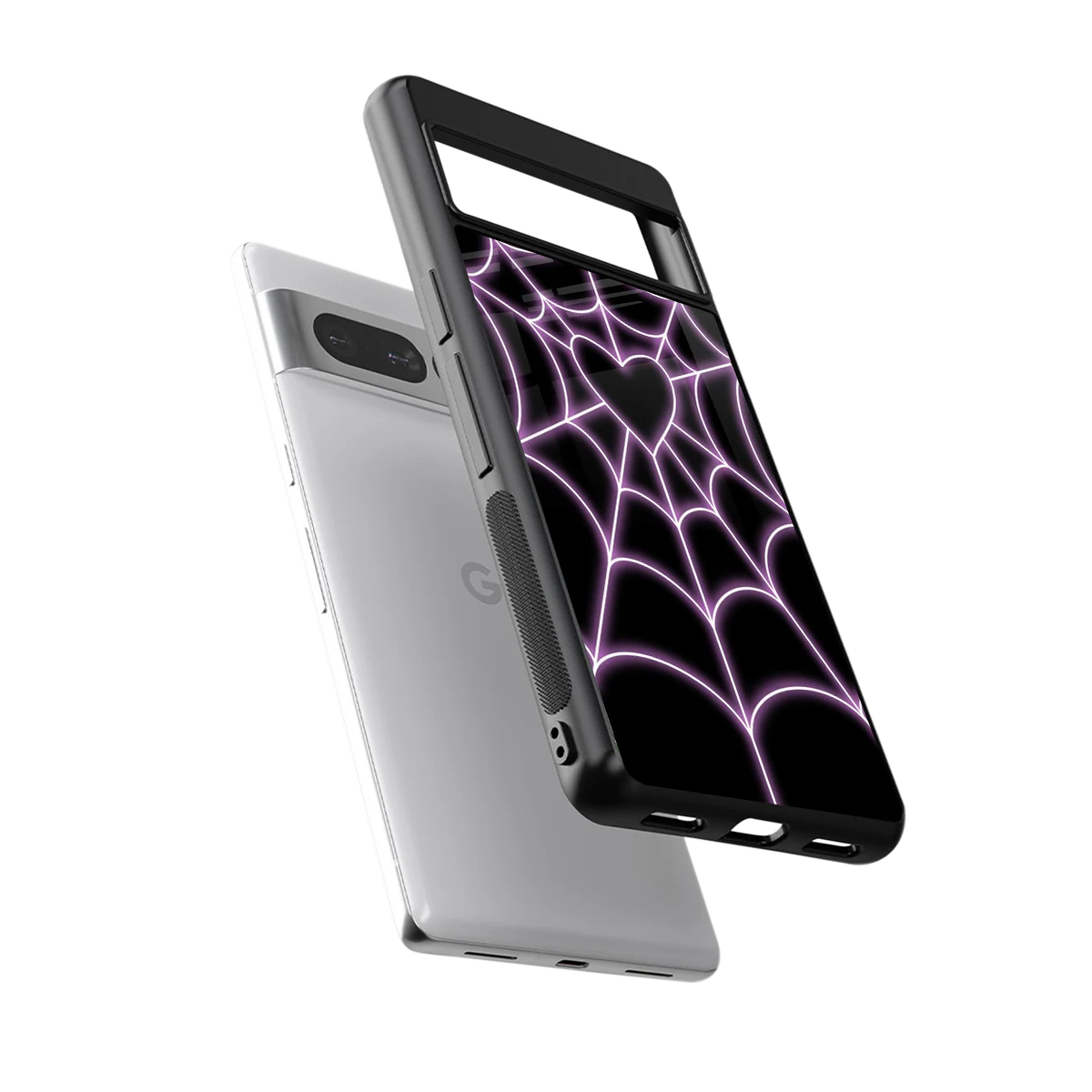 Black Jelly Bean sleek google pixel 7 pro cover with tempered glass back and TPU edges