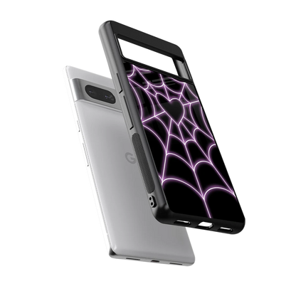 Black Jelly Bean sleek google pixel 7a cover with tempered glass back and TPU edges