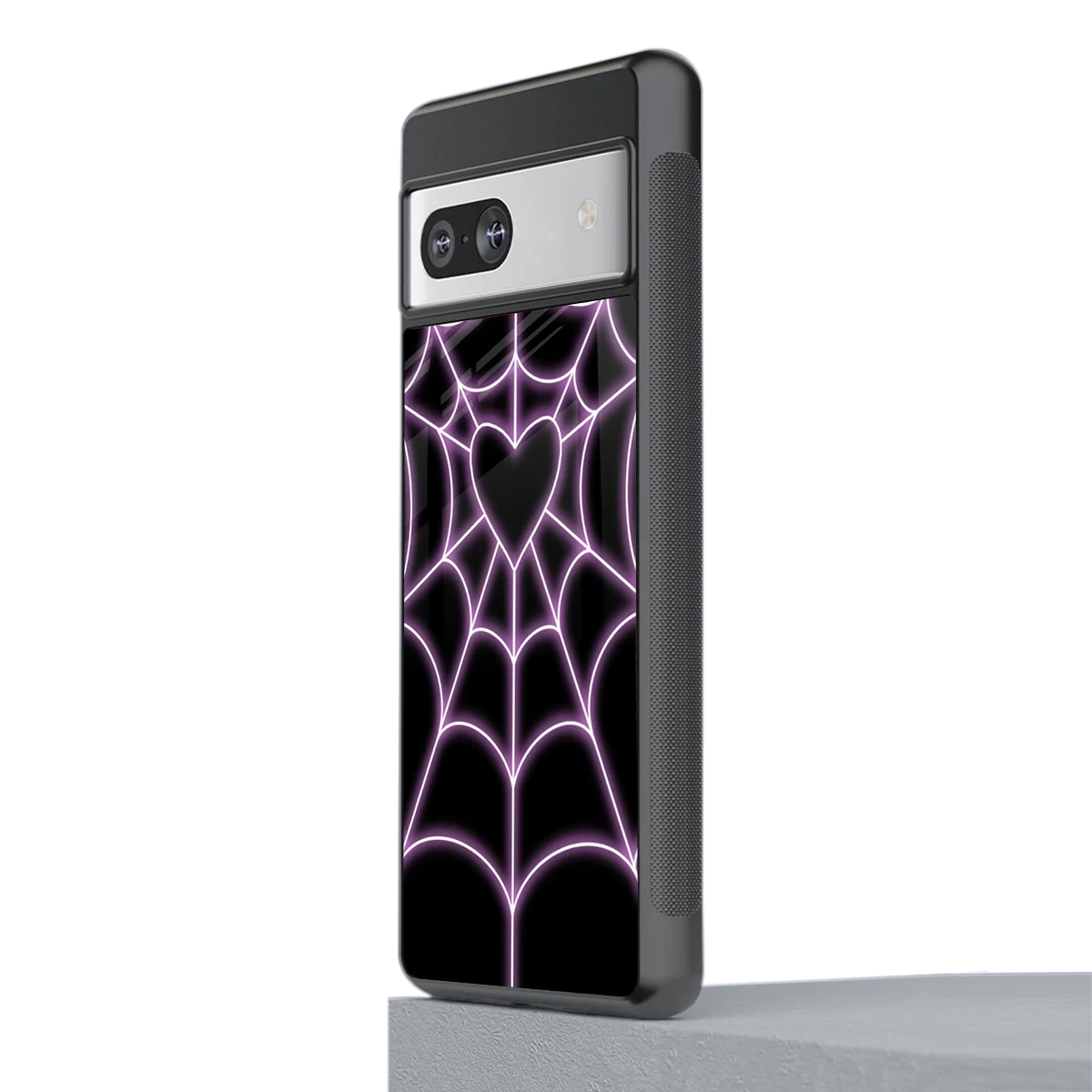 Black Jelly Bean stylish phone case for google pixel 7a | glossy glass and slim fit