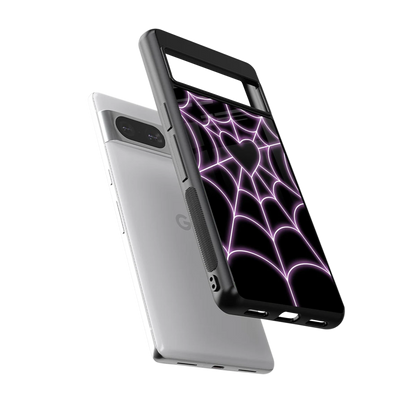 Black Jelly Bean sleek google pixel 8 cover with tempered glass back and TPU edges
