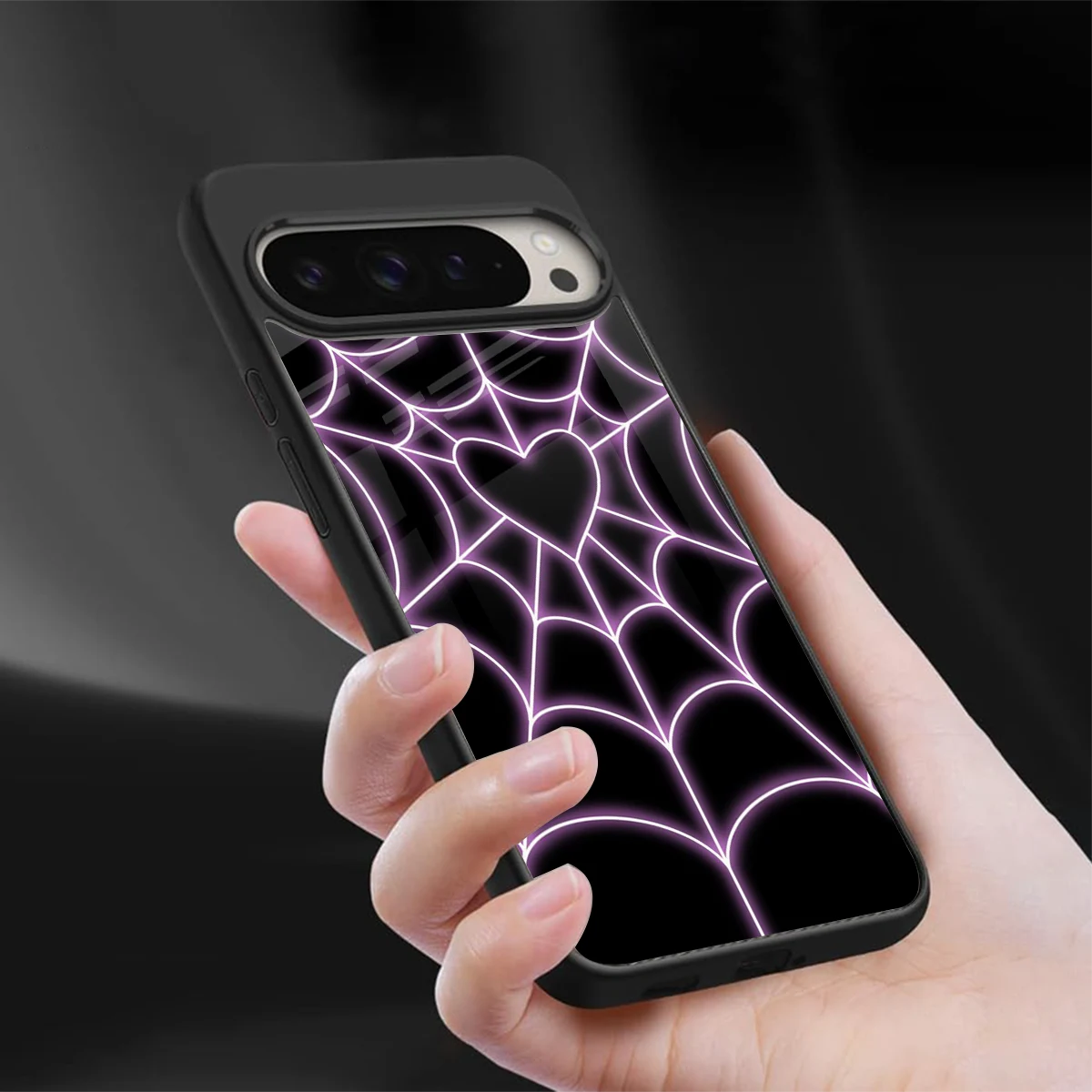Black Jelly Bean sleek google pixel 9 pro xl cover with tempered glass back and TPU edges