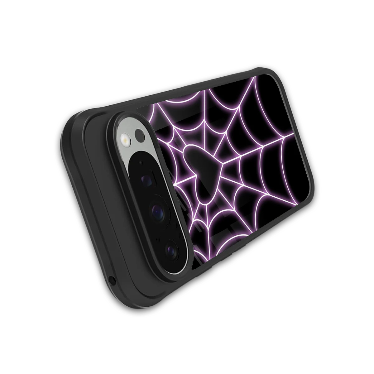 Black Jelly Bean stylish phone case for google pixel 9 pro | glossy glass and slim fit