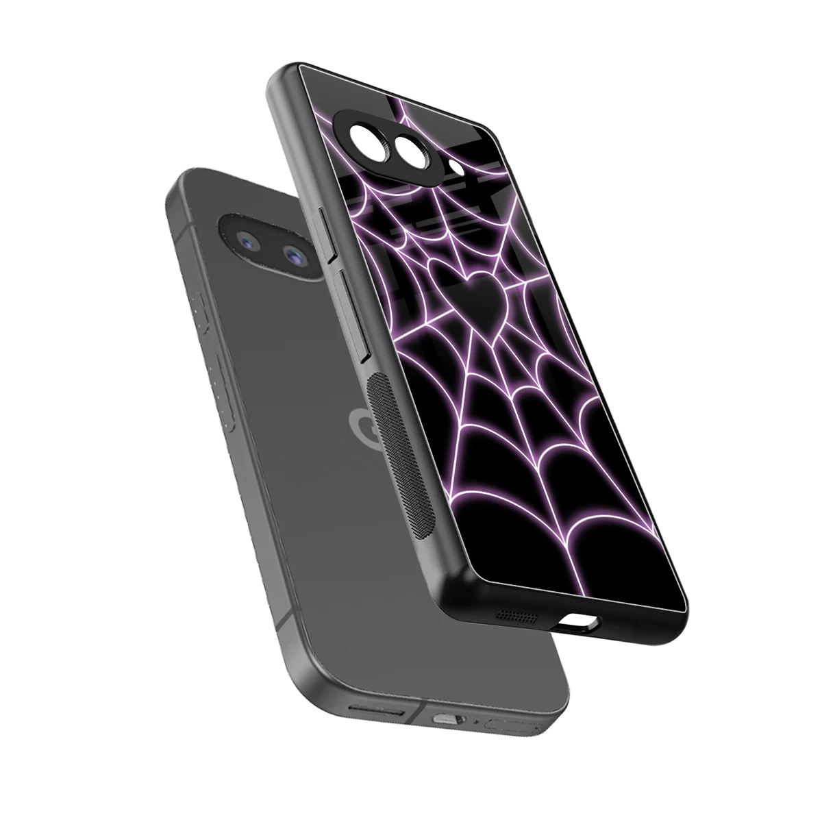 Black Jelly Bean sleek google pixel 10a cover with tempered glass back and TPU edges