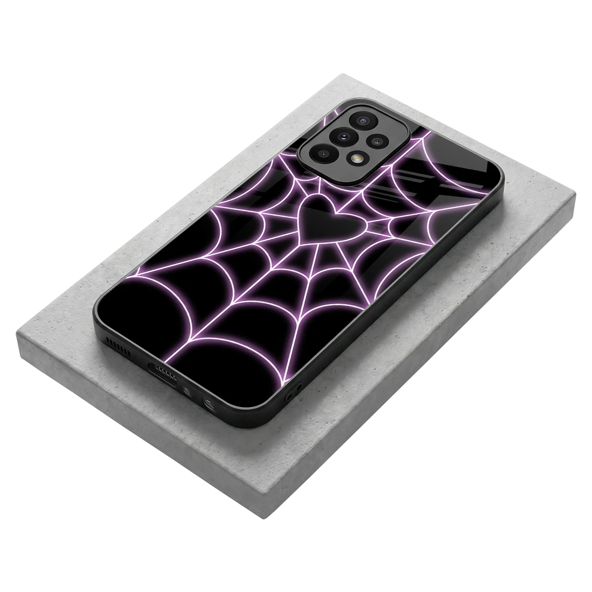 Black Jelly Bean stylish phone case for samsung galaxy a23 | glossy glass and slim fit