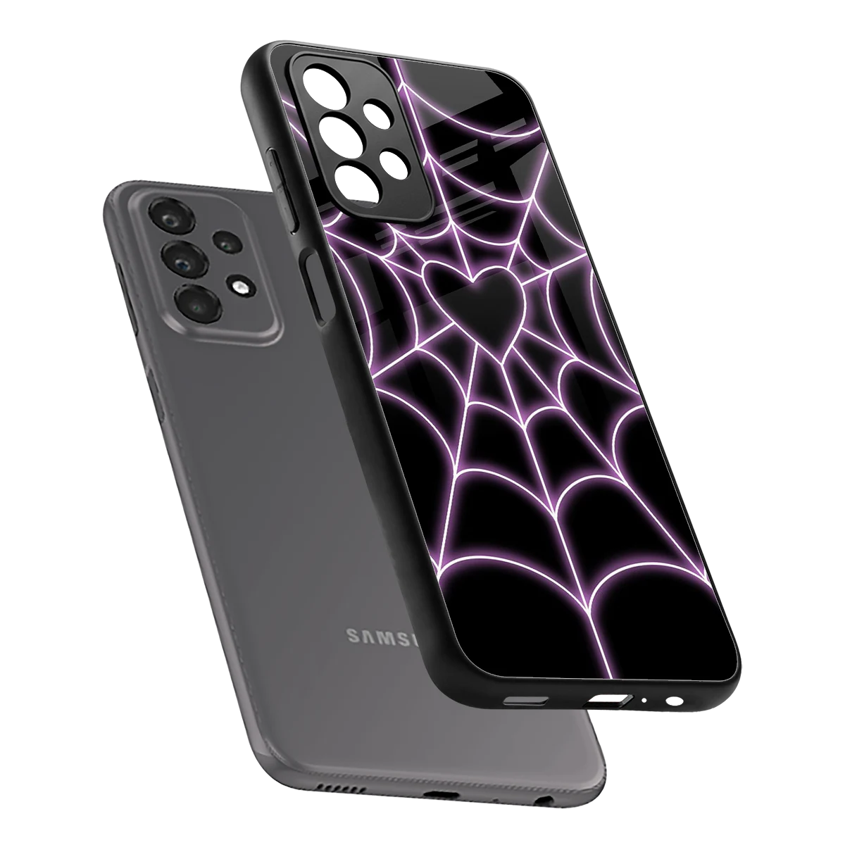 Black Jelly Bean sleek samsung galaxy a23 cover with tempered glass back and TPU edges
