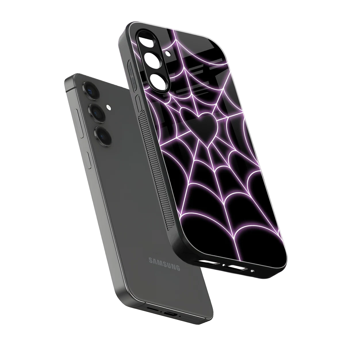 Black Jelly Bean sleek samsung galaxy m35 5g cover with tempered glass back and TPU edges