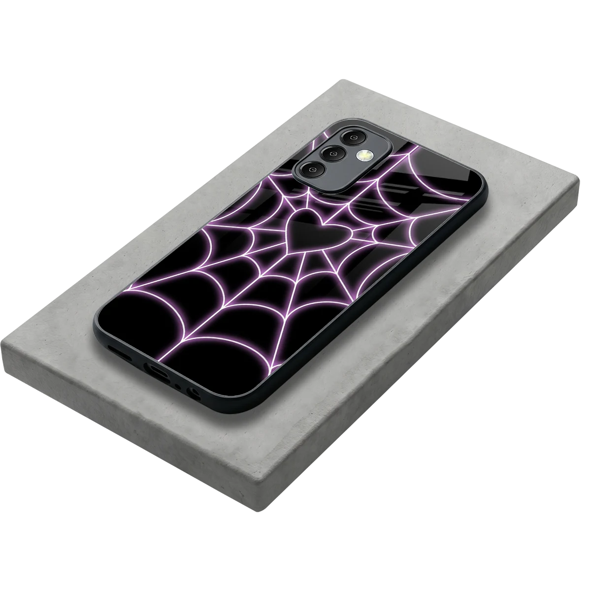 Black Jelly Bean stylish phone case for samsung galaxy m14 5g | glossy glass and slim fit