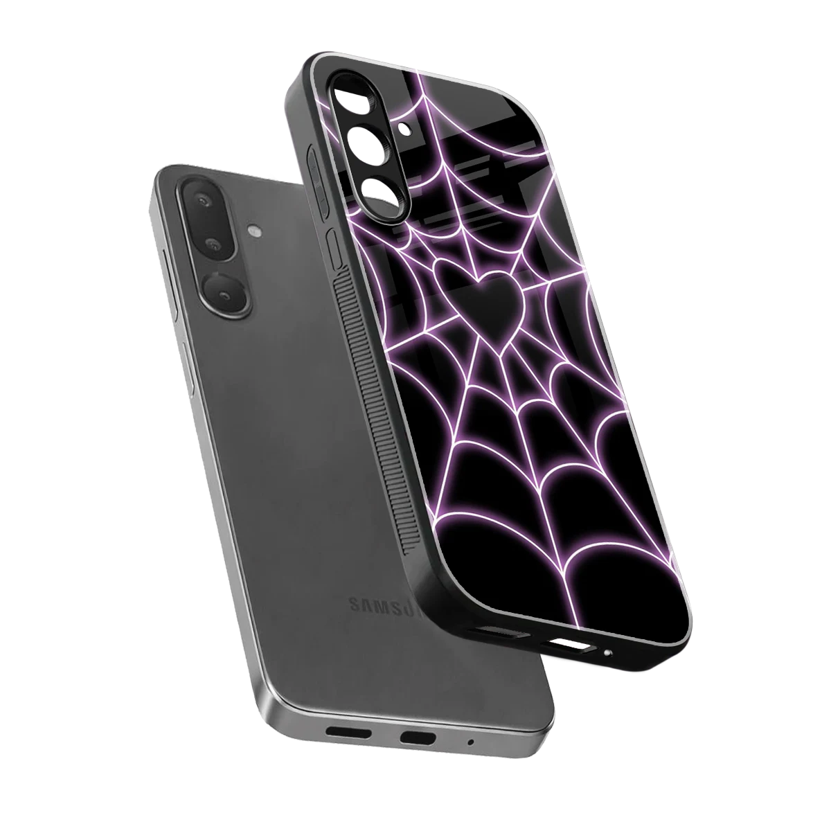 Black Jelly Bean sleek samsung galaxy m36 5g cover with tempered glass back and TPU edges