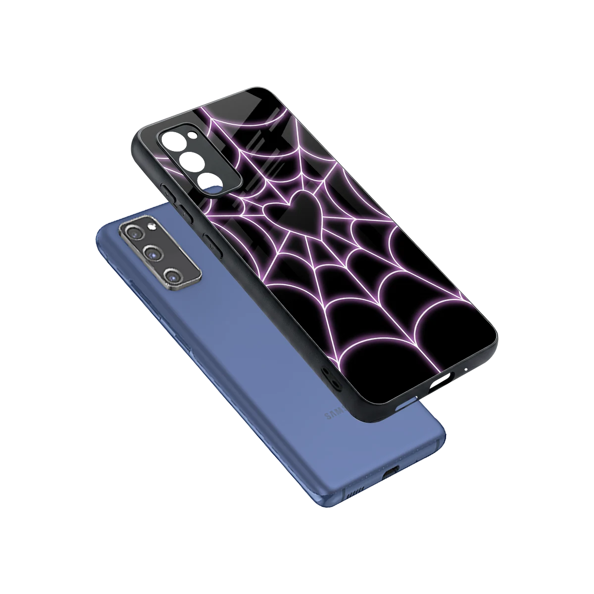 Black Jelly Bean sleek samsung galaxy s20 fe cover with tempered glass back and TPU edges