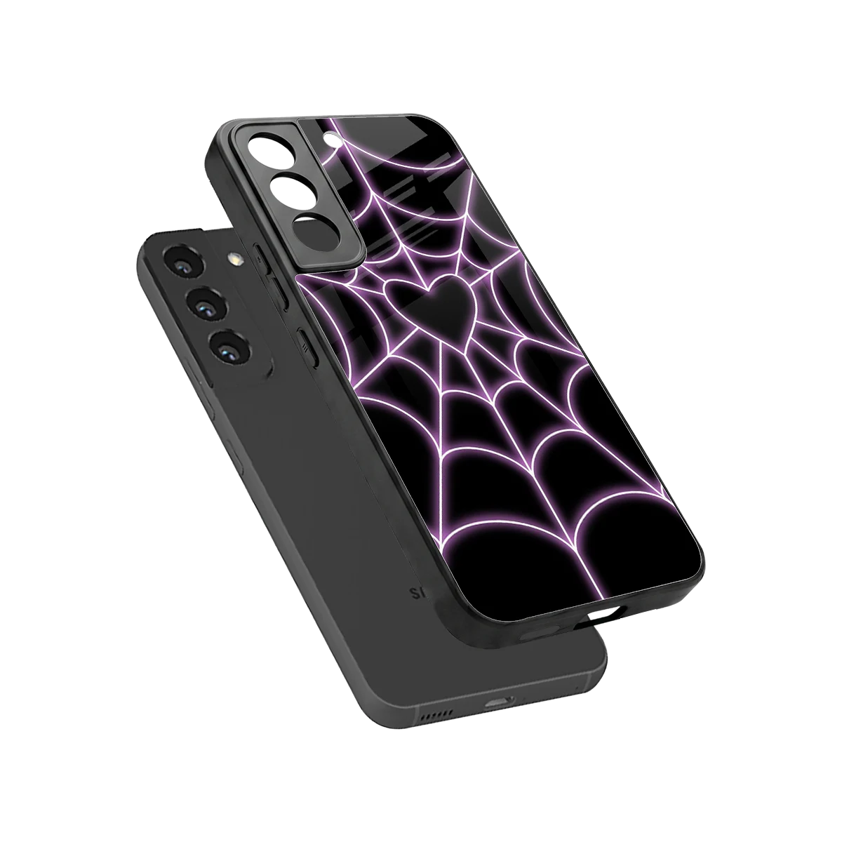 Black Jelly Bean sleek samsung galaxy s22 cover with tempered glass back and TPU edges