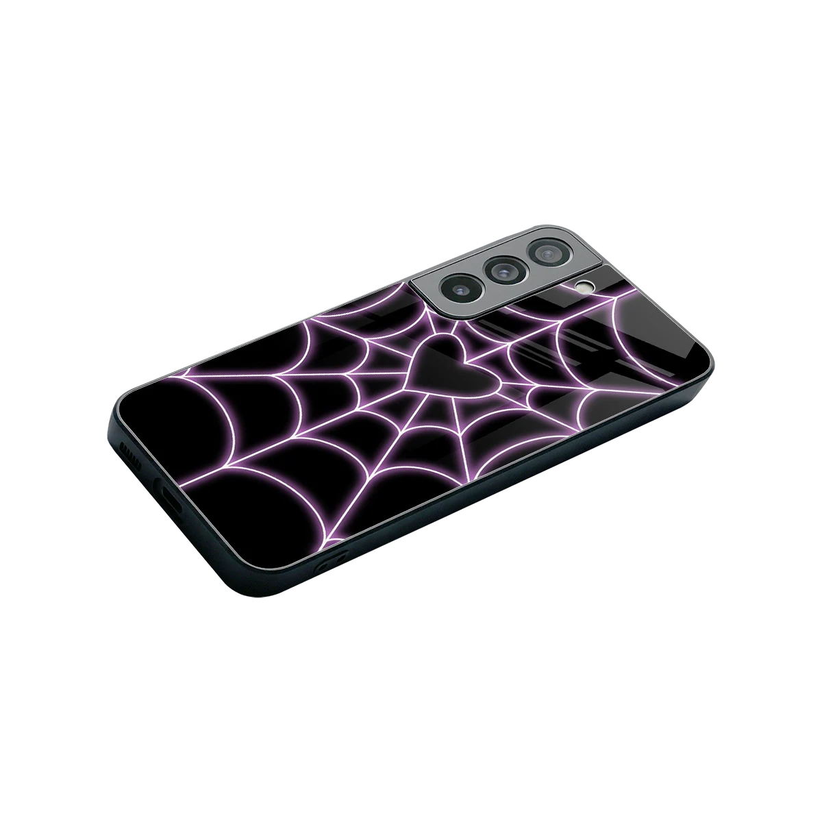 Black Jelly Bean stylish phone case for samsung galaxy s22 | glossy glass and slim fit