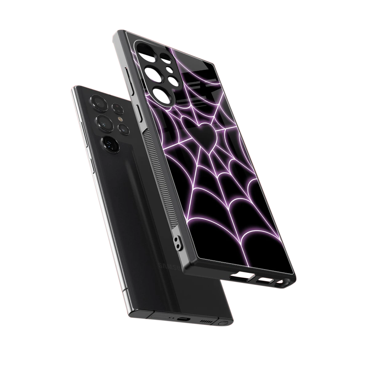 Black Jelly Bean sleek samsung galaxy s23 ultra cover with tempered glass back and TPU edges