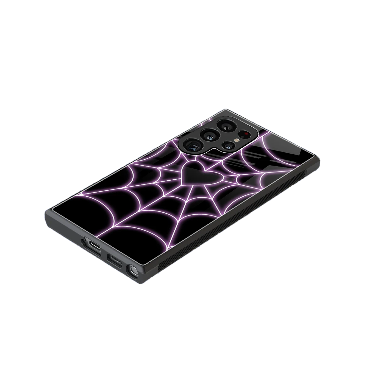 Black Jelly Bean stylish phone case for samsung galaxy s24 ultra | glossy glass and slim fit