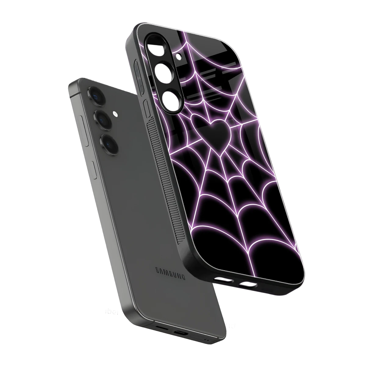 Black Jelly Bean sleek samsung galaxy s23 fe cover with tempered glass back and TPU edges