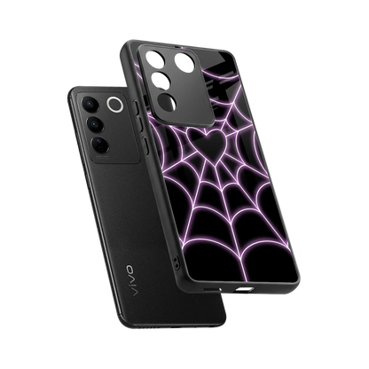 Black Jelly Bean sleek vivo v27 5g cover with tempered glass back and TPU edges