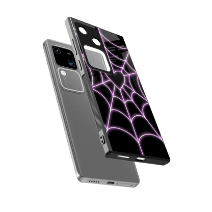 Black Jelly Bean sleek vivo v30 cover with tempered glass back and TPU edges