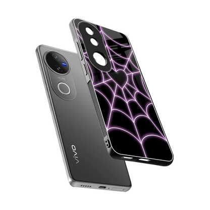 Black Jelly Bean sleek vivo v50 cover with tempered glass back and TPU edges